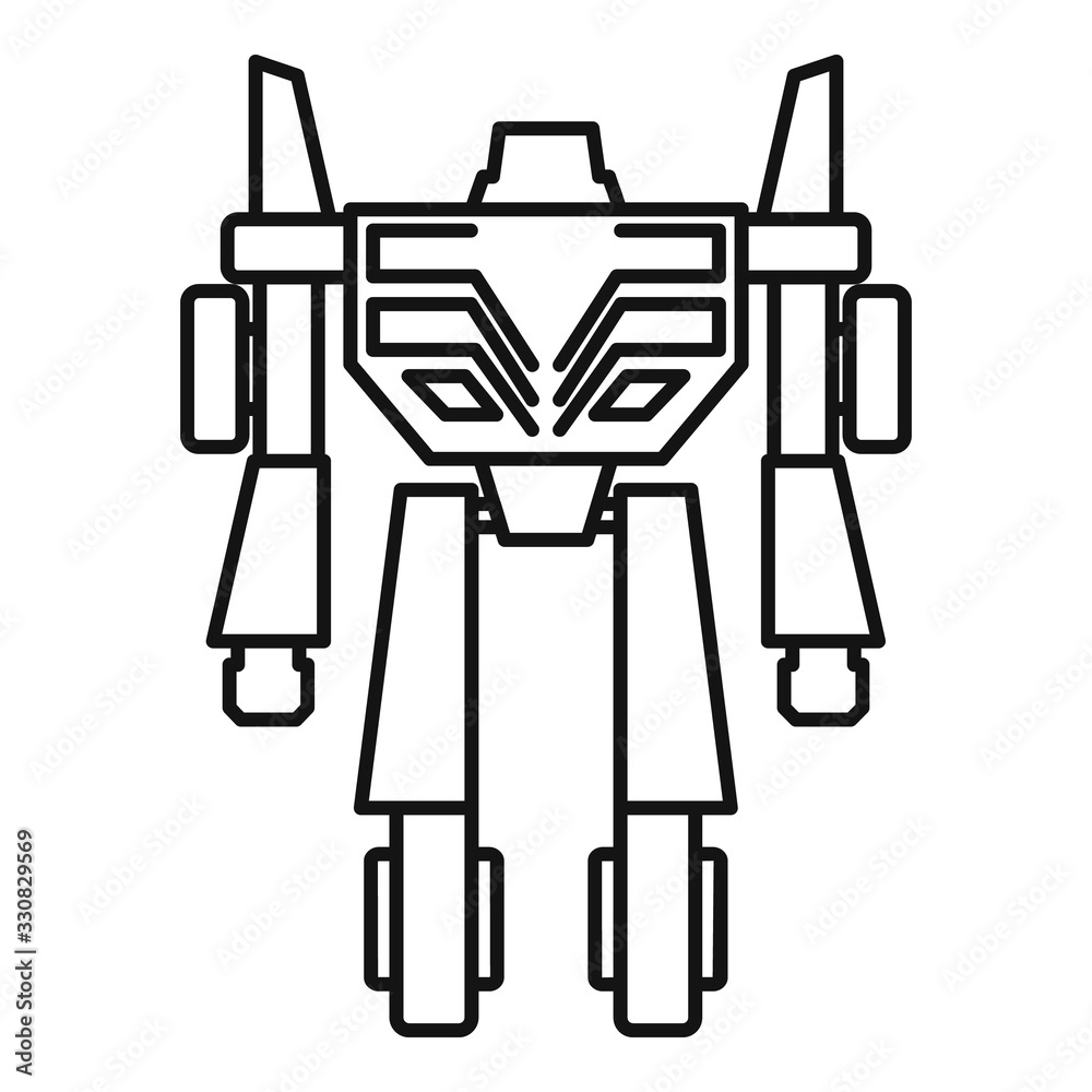 Poster alien robot icon. outline alien robot vector icon for web design isolated on white background
