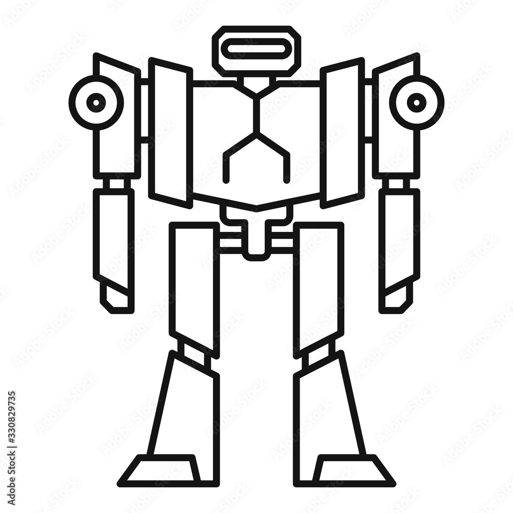 Poster space robot transformer icon. outline space robot transformer vector icon for web design isolated on