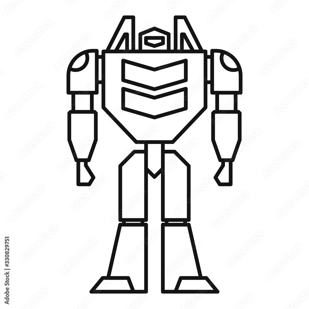 Poster hero robot transformer icon. outline hero robot transformer vector icon for web design isolated on w
