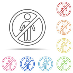 Forbidden to enter multi color icon. Element of swimming poll thin line icon on white background