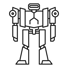 Space robot transformer icon. Outline space robot transformer vector icon for web design isolated on white background