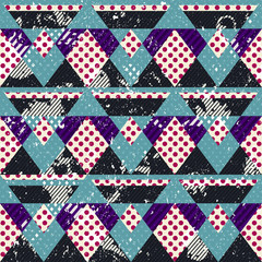 Fabric seamless pattern with grunge effect