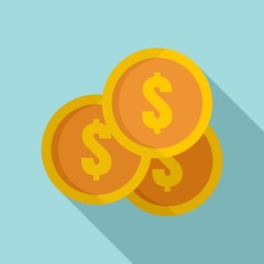 Coins stack icon. Flat illustration of coins stack vector icon for web design