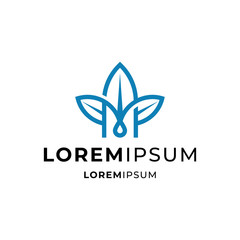 Letter M Initials with Leaf Logo Template