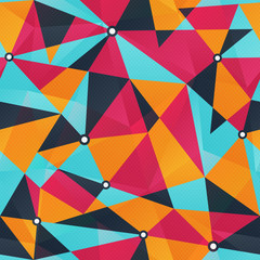 Colored triangle geometric seamless pattern