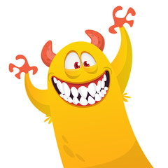 Funny cartoon monster. Vector Halloween illustration.
