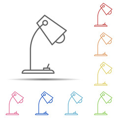 Fototapeta premium desk lamp multi color icon. Element of workplace icon on white background