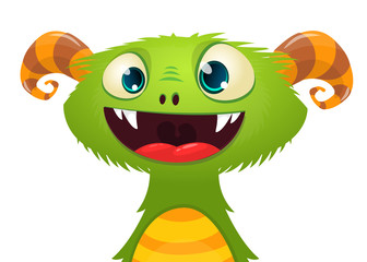 Funny cartoon monster. Vector Halloween illustration.