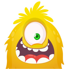 Funny cartoon monster. Vector Halloween illustration.