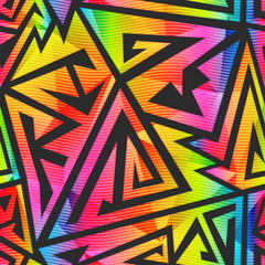 Bright geometric seamless pattern