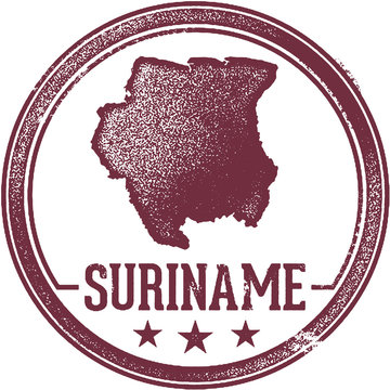 Vintage Suriname Country Rubber Stamp