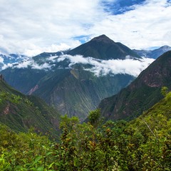 Fototapeta premium view from Choquequirao trekking trail