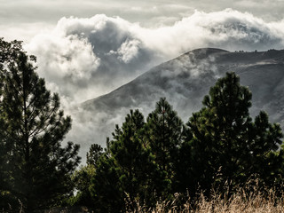Clouds above Pacific Ocean. Big Sur, California, USA