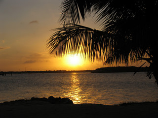 Naklejka na ściany i meble Sunset, Evening, Tavernier, Florida Bay, Florida, USA