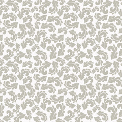 Seamless leaf pattern. Abstract brown ornament, vector illustration