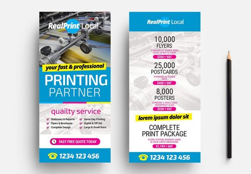 Flyer Layout with Bright Cmyk Elements