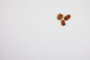 Nuts on a white background