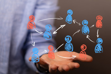 Social Networking illustration team group
