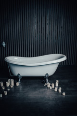 gothic bath with candles