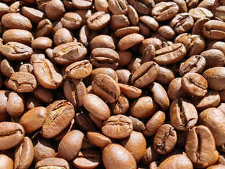 roasted coffee beans, arabica. coffee background