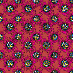 Nature seamless pattern background fantasy Sunflower plant.