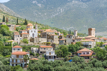 Fototapeta premium One of the beautiful traditional villages in Mani Laconia Greece