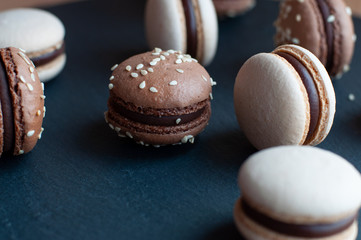 Macarons with chocolate ganache