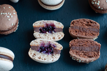 Macarons with chocolate ganache
