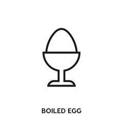 boiled egg vector line icon. Simple element illustration. boiled egg icon for your design. Can be used for web and mobile.