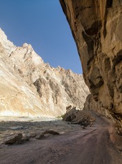 Pamir highway Panj river and Pamir mountains
