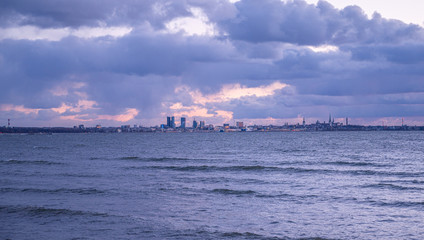 silhouette of city tallinn estonia