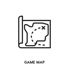 game map vector line icon. Simple element illustration. game map icon for your design. Can be used for web and mobile.