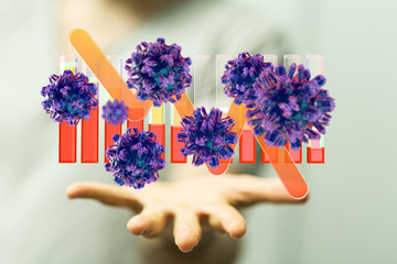 Financial stock graph has down from virus corona outbreak..