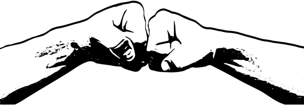 Ghettofaust Fist Bump Begr&uuml;&szlig;ung Vektor schwarz Grafik