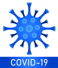 Coronavirus Bacteria Cell Icon, 2019-nCoV Novel Coronavirus Bacteria. Stop Coronavirus Pandemic Concepts. Dangerous Coronavirus Cell in China, Wuhan. Isolated Vector Icon