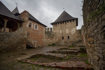 Fototapeta na wymiar Khotyn fortress complex courtyard pavilion. Ukraine