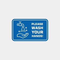 Hand wash flat vector icon. Clean hands flat vector icon