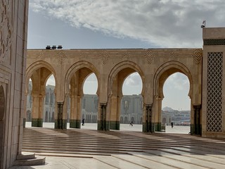 in front of the Hassan II mosque in Casablanca