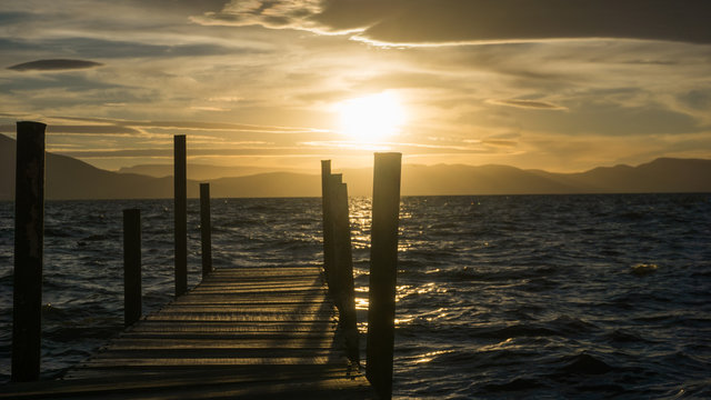 sunset on the pier