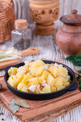 Stewed potatoes with meat