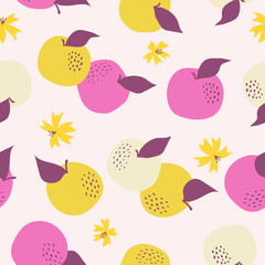 Seamless pattern with orange. Vector