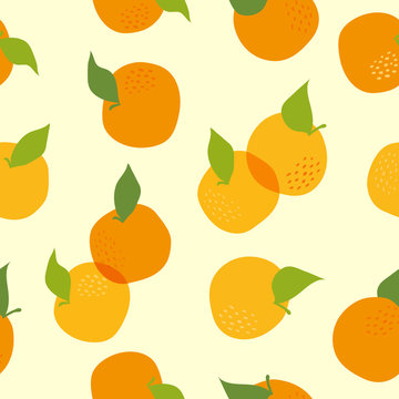 Seamless pattern with orange. Vector