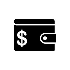Wallet Vector Icon Glyph style illustration.
