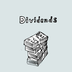 Dividends. Hand drawn concept.