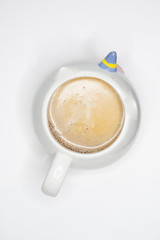 Cup of cappuccino isolated on white background 