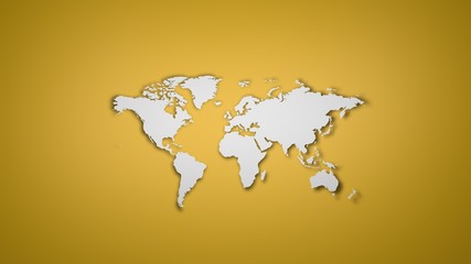 Obraz na płótnie Canvas White Worldmap on yellow Background