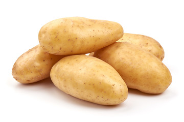 Fototapeta na wymiar Young Fresh potatoes, organic potato, isolated on white background