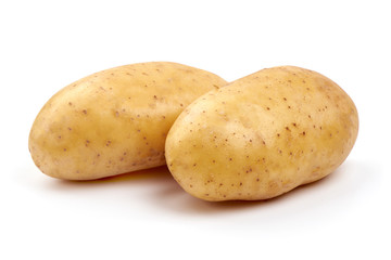Young Fresh potatoes, organic potato, isolated on white background