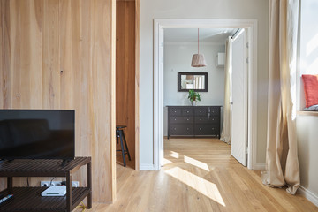 a tall white double door to the bedroom