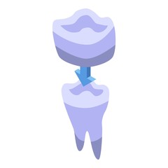 Ceramic tooth crown icon. Isometric of ceramic tooth crown vector icon for web design isolated on white background